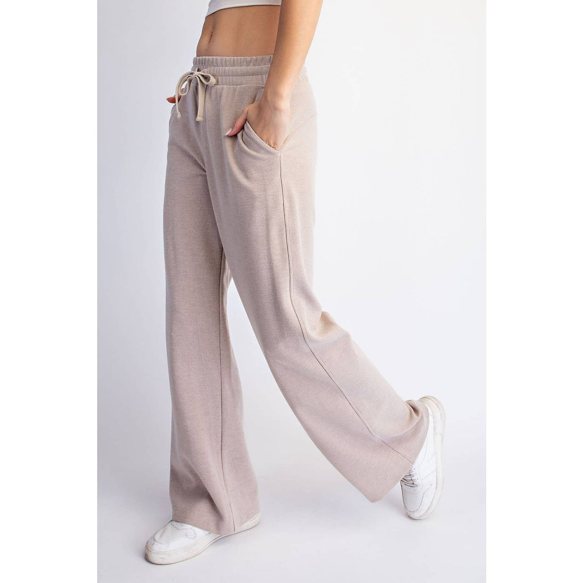 RIB BRUSHED STRAIGHT PANTS