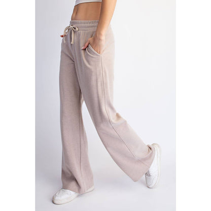 RIB BRUSHED STRAIGHT PANTS