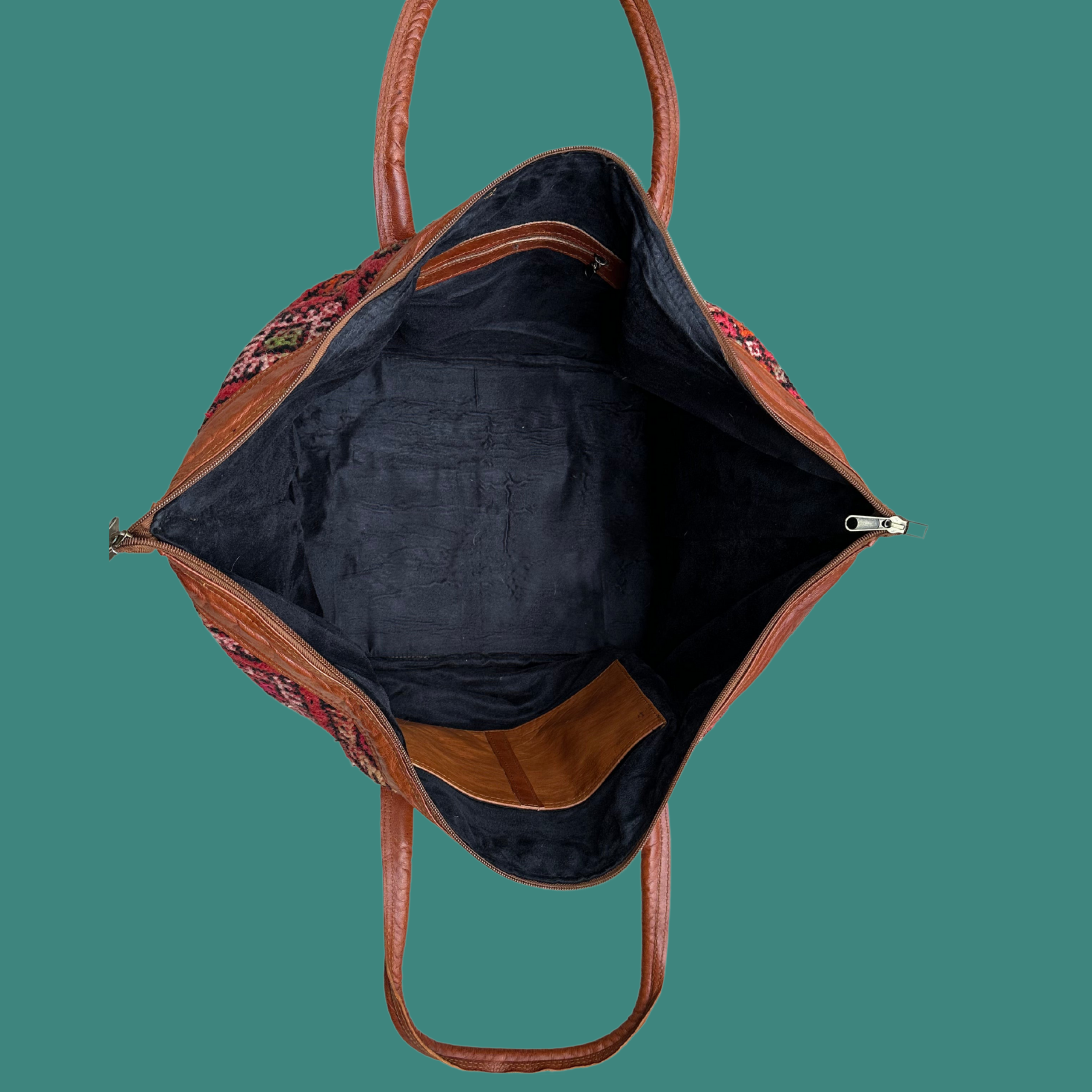 Kilim &amp; Leather Weekender Bag