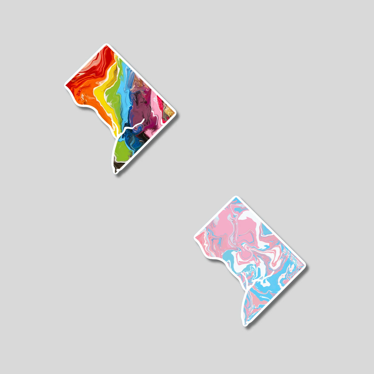 Washington D.C. Trans Pride and Rainbow State Vinyl Sticker