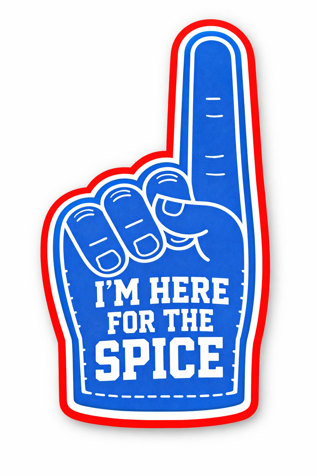 Blue foam finger with &