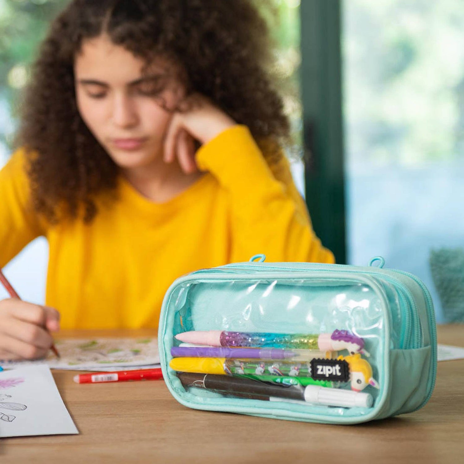 ZIPIT Half &amp; Half Pencil Case, Aesthetic Pouch
