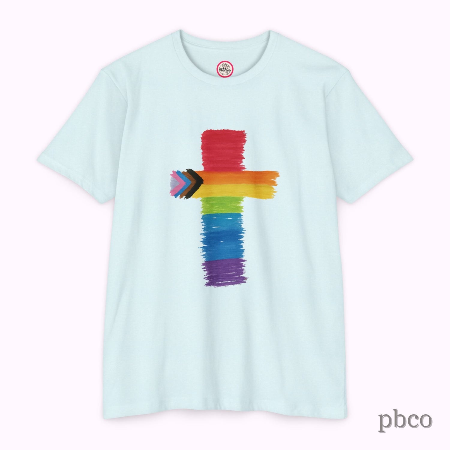 Inclusion Cross T-Shirt | Progress Pride | Affirming Faith