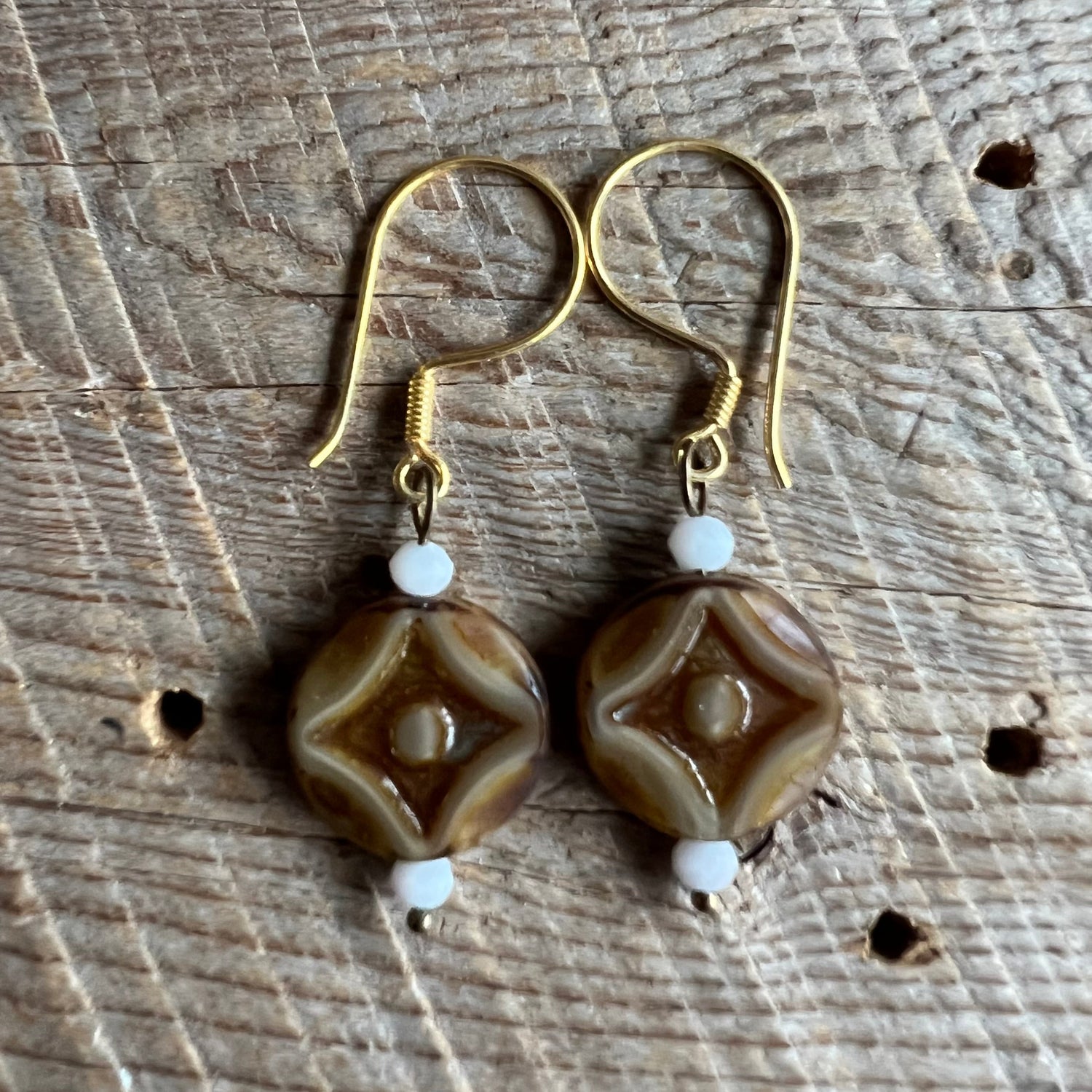 SariBlue® Desert Eye Talisman Czech Glass Earrings