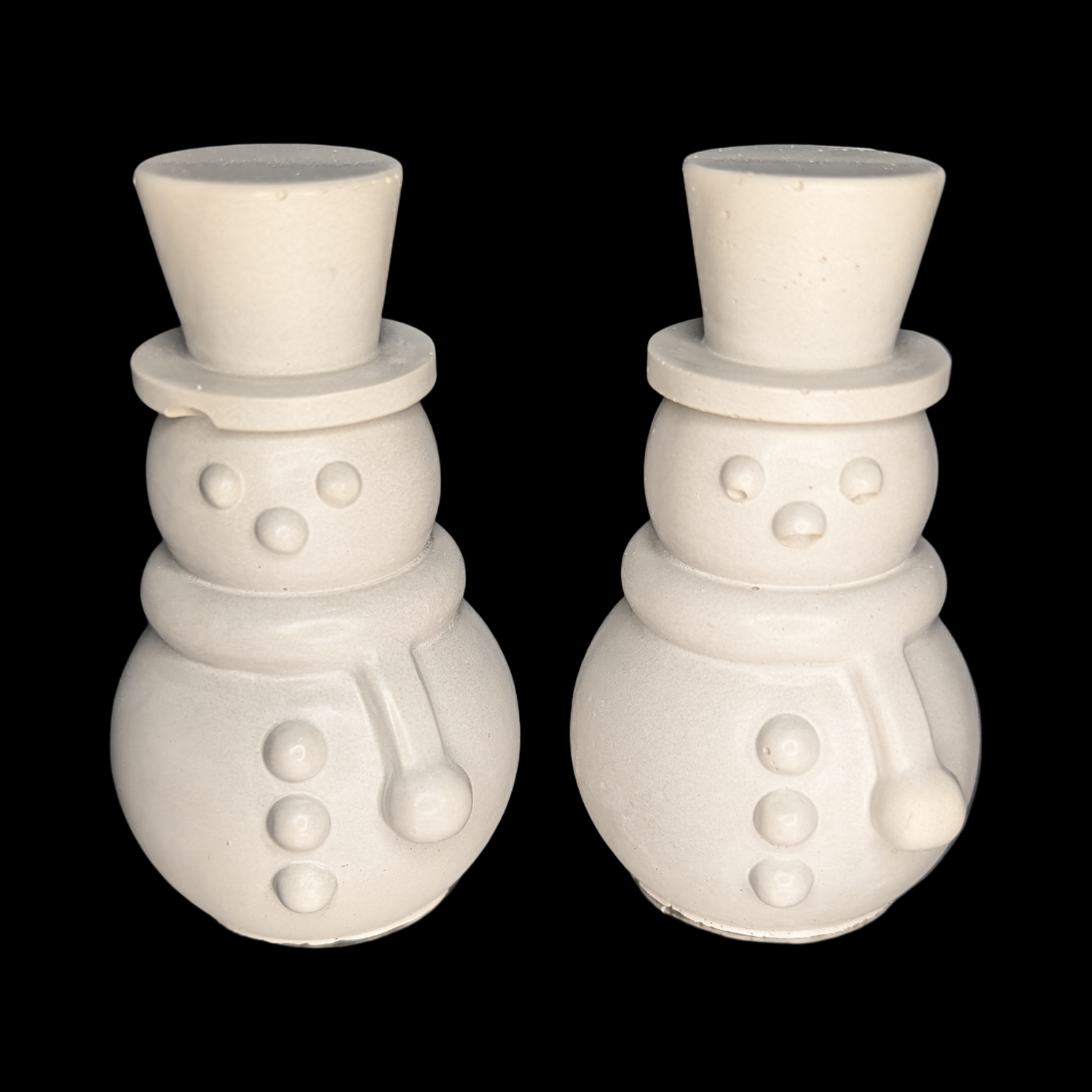 Mini Concrete Snowman Figurine, Paint Your Own Winter DIY Craft, Modern Tiered Tray Decor, Minimalist Holiday Mantel Shelf Accent, Set of 1 or 2
