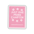 Pink book-shaped sticker with &