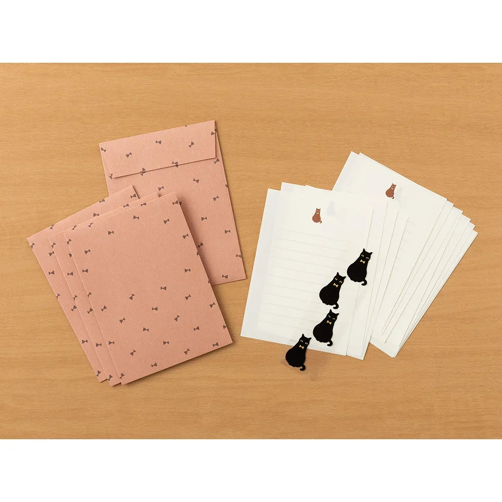 Stationery Set with Stickers- Black Cat