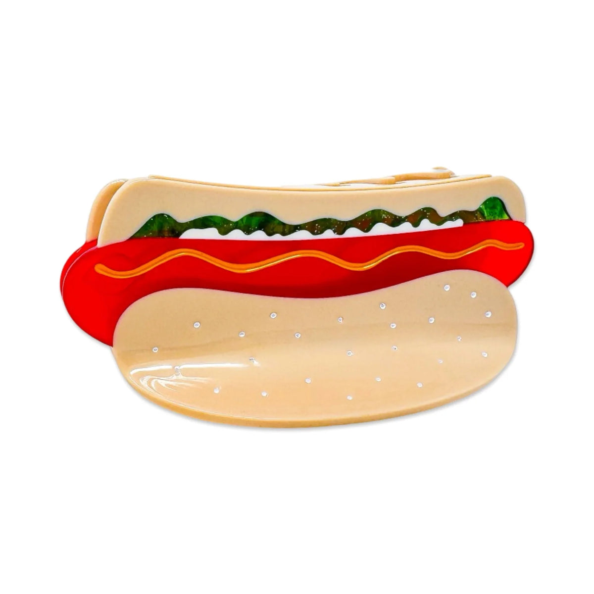Large Hot Dog Hair Claw Clip with All the Fixins