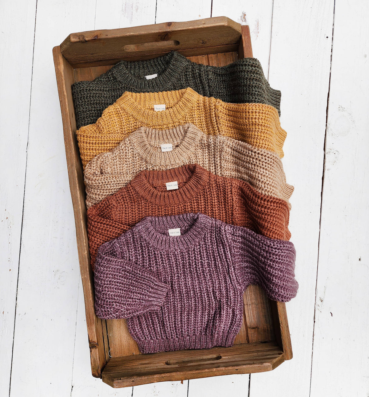 OLIVE &amp; CRADLE - Baby Sweater Chunky Braided knit Cotton oversize style