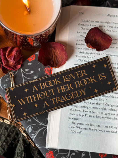Book with a bookmark reading &