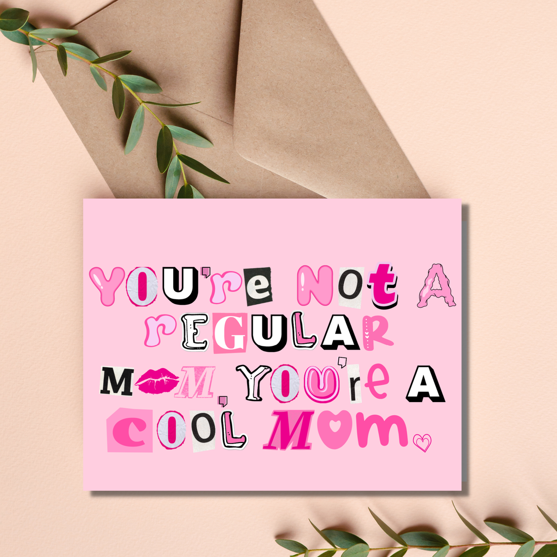 Pink card with text &