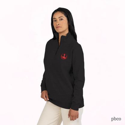 Embroidered Rebel Emblem Quarter-Zip Pullover