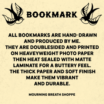Book &amp; Dagger  Bookmark | Handmade Double-Sided Fantasy Bookmark