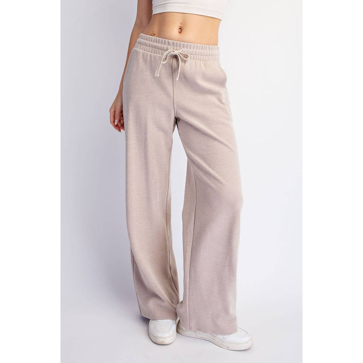 RIB BRUSHED STRAIGHT PANTS