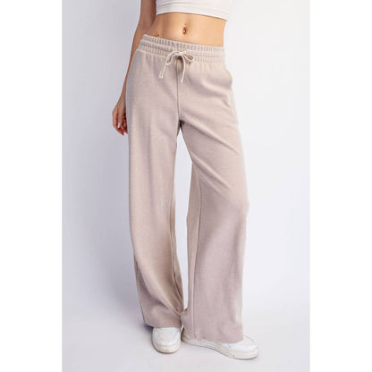 RIB BRUSHED STRAIGHT PANTS