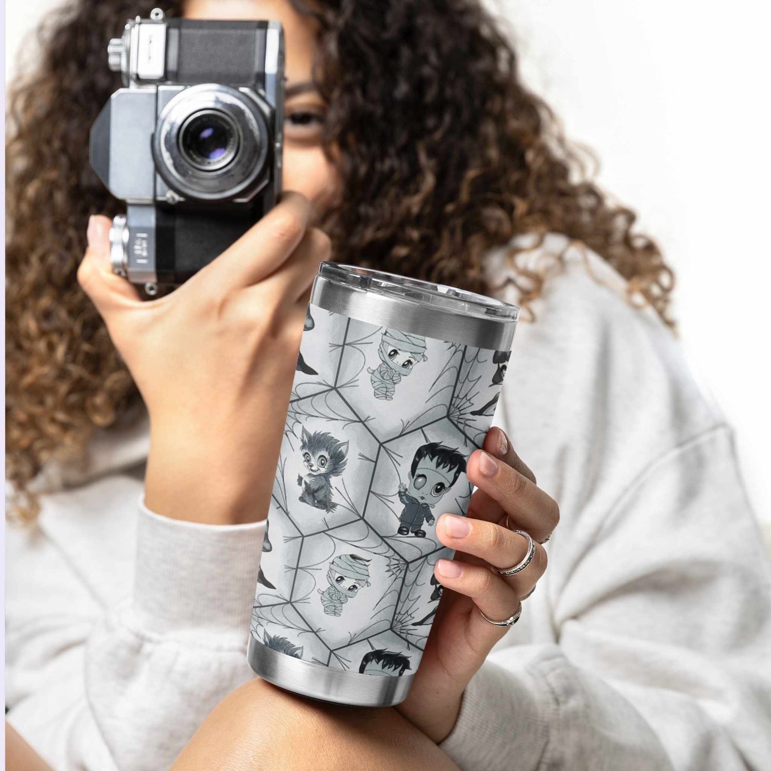 The Classics Monster Tumbler, Black and White