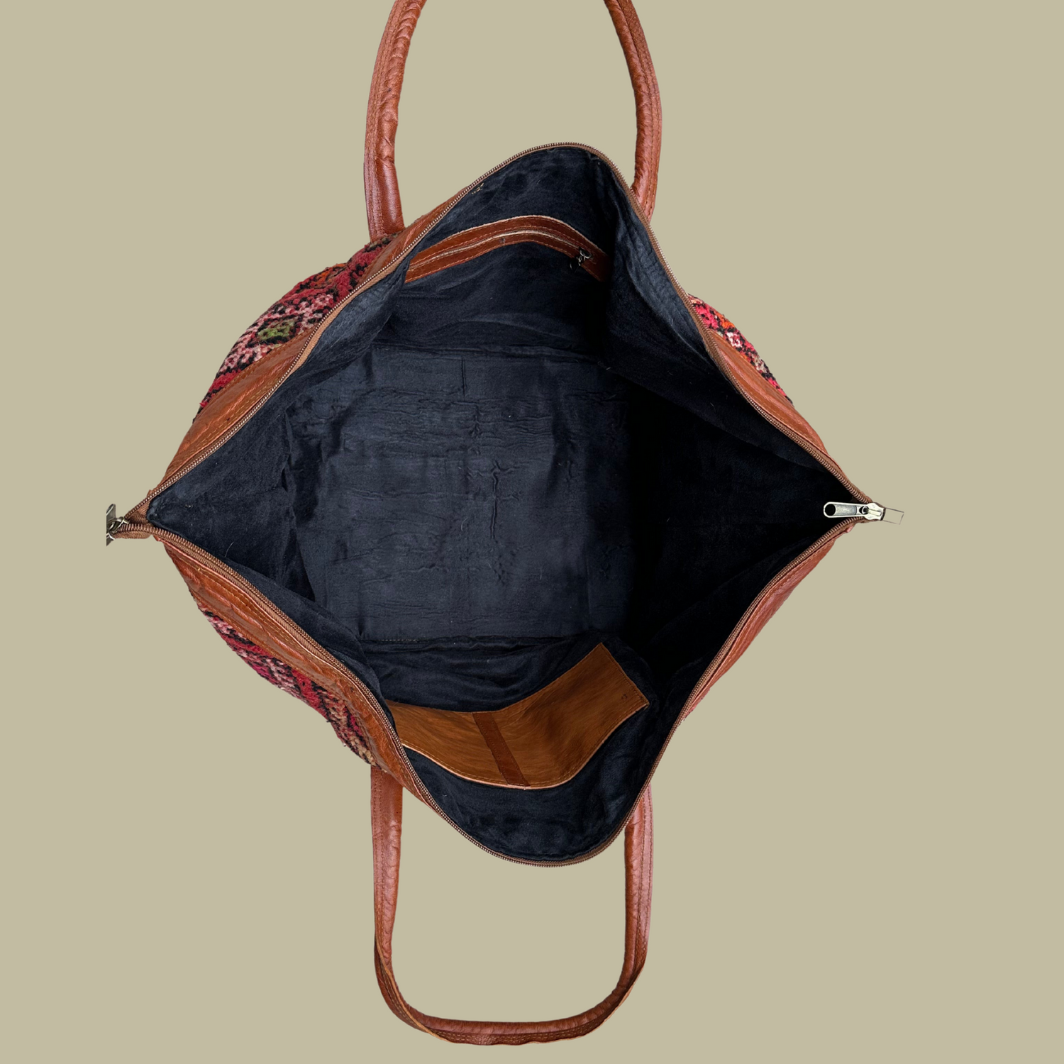 Kilim &amp; Leather Weekender Bag