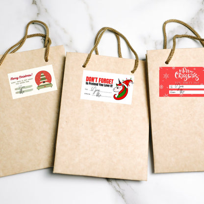 Printable Christmas Present Gift Tags Funny Inappropriate Snarky PDF