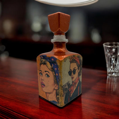 Diva Collectable Bottle: Copper Retro Women Refillable Bar Decor