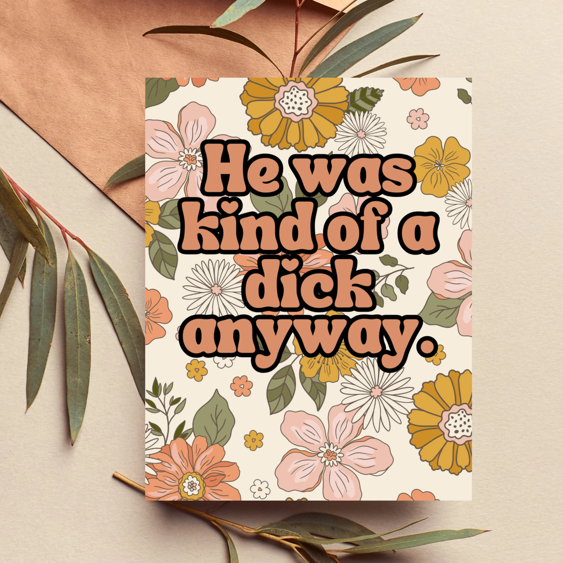 Floral card with text &