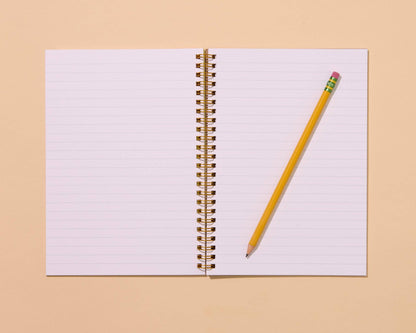 Letterpress A5 Lined Spiral Notebook—Strawberry
