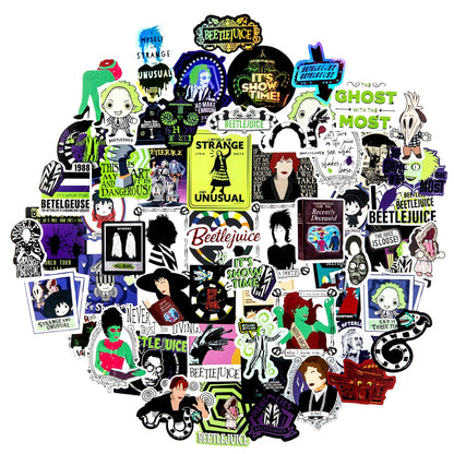 Beetlejuice Never Trust the Living Decals | 60-Pack Vinyl Sticker Set