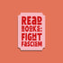 Pink sticker with red text &