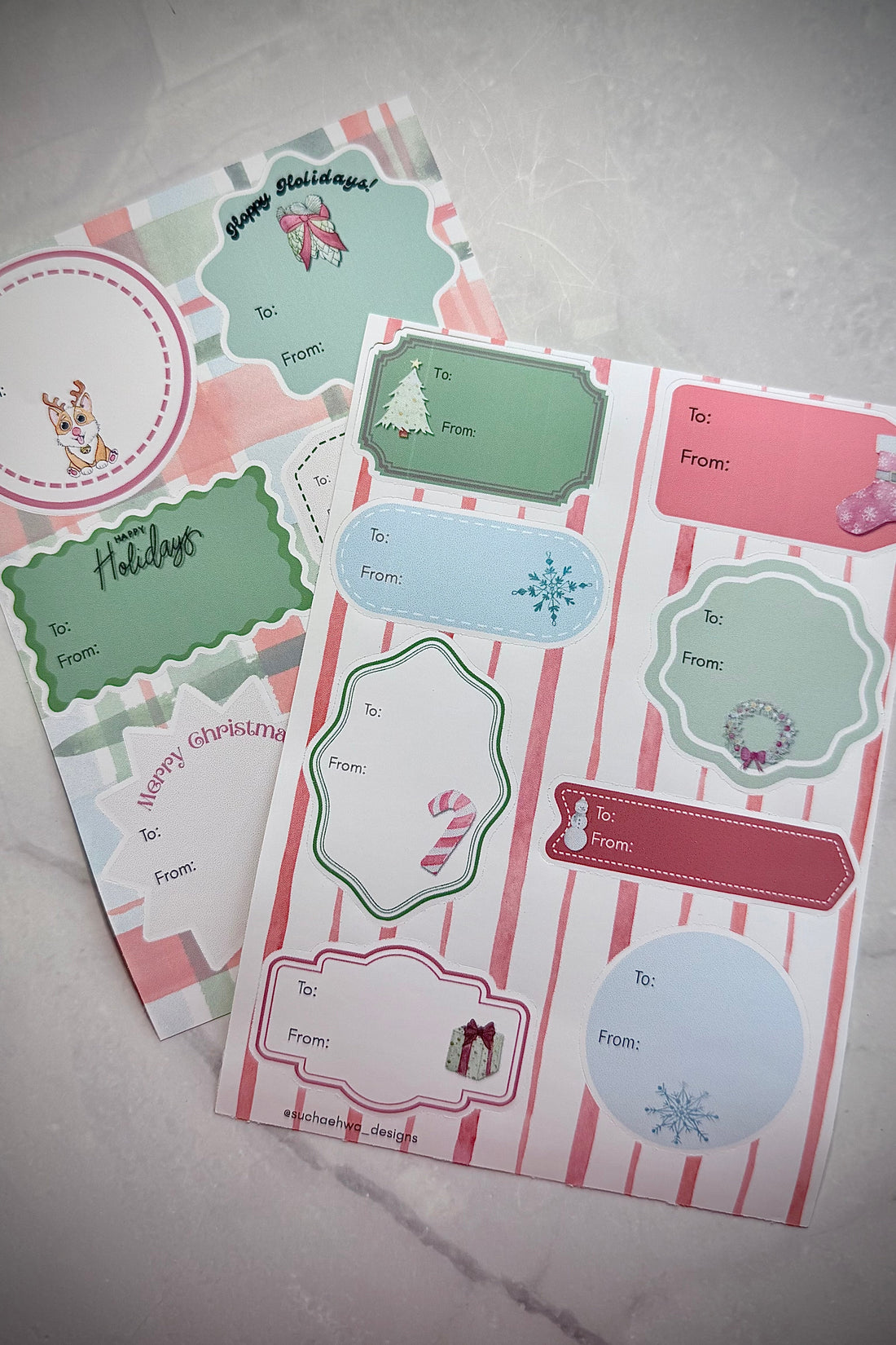 Holiday Sticker Gift Tags