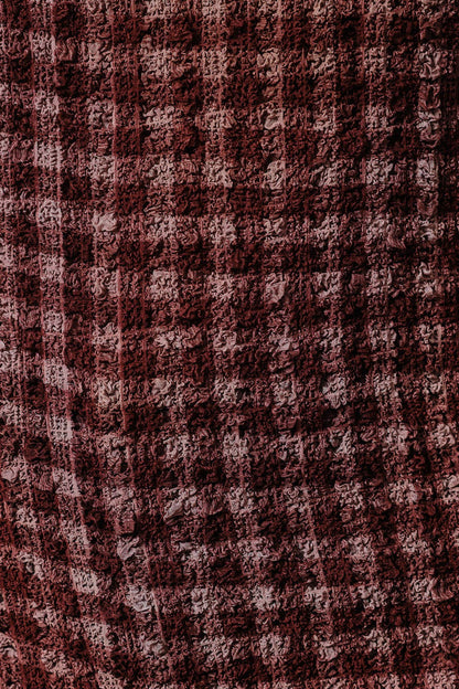 Popcorn Texture Gingham Stretch Top
