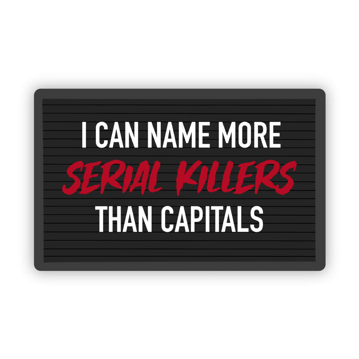 A rectangular black letter board sign with the text &