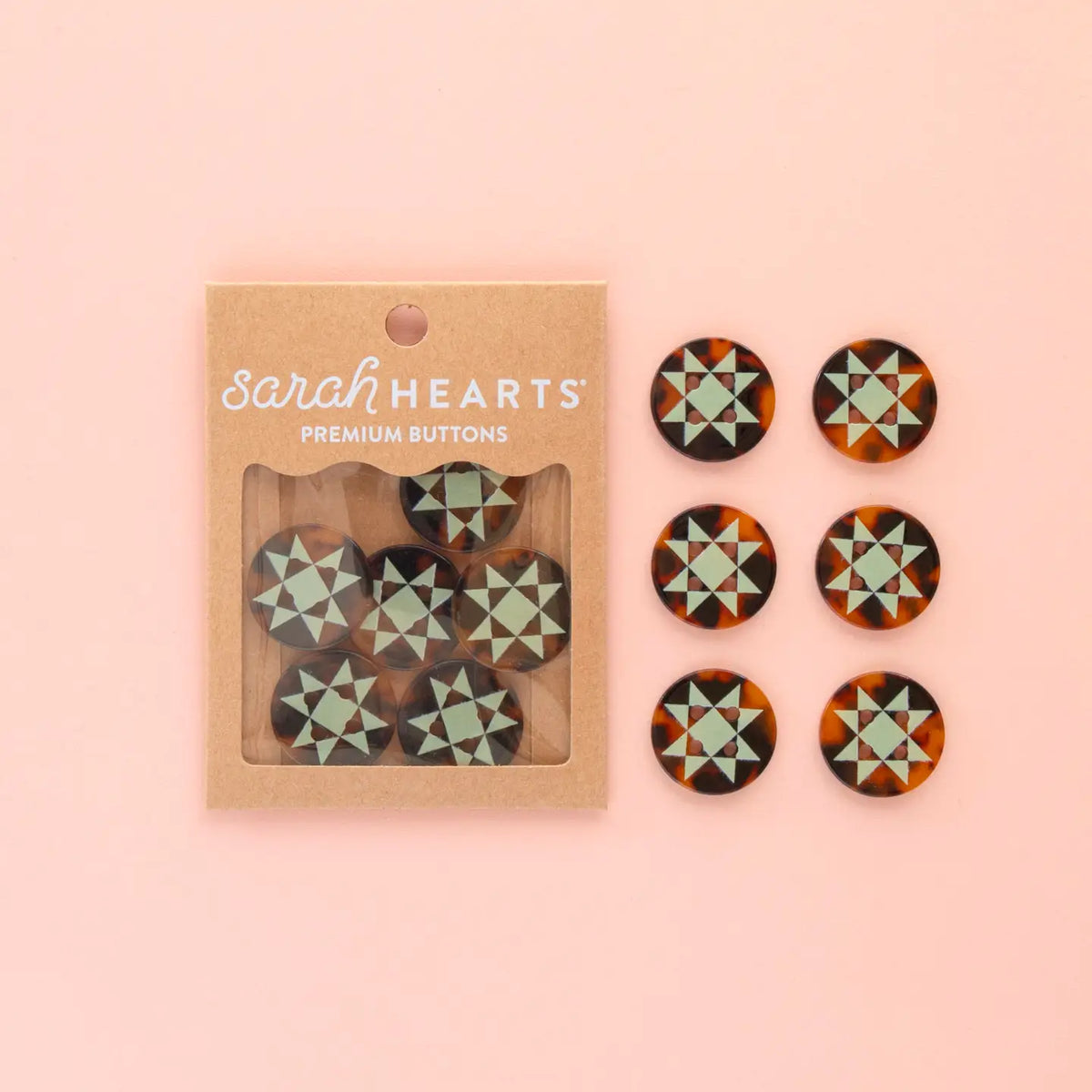 Quilt Star 1" Buttons