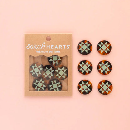 Quilt Star 1" Buttons