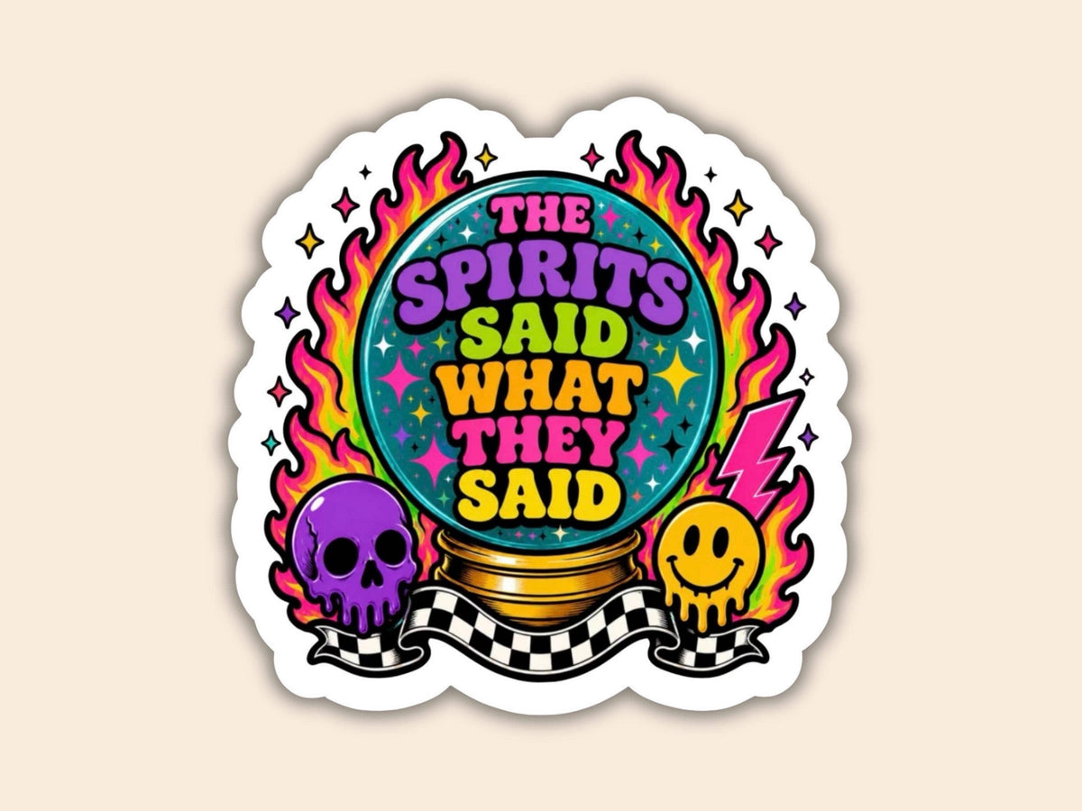 A die-cut sticker featuring the text &