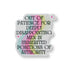 Sticker with colorful text on a white background