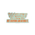 Motivational sticker with orange text on a light blue background