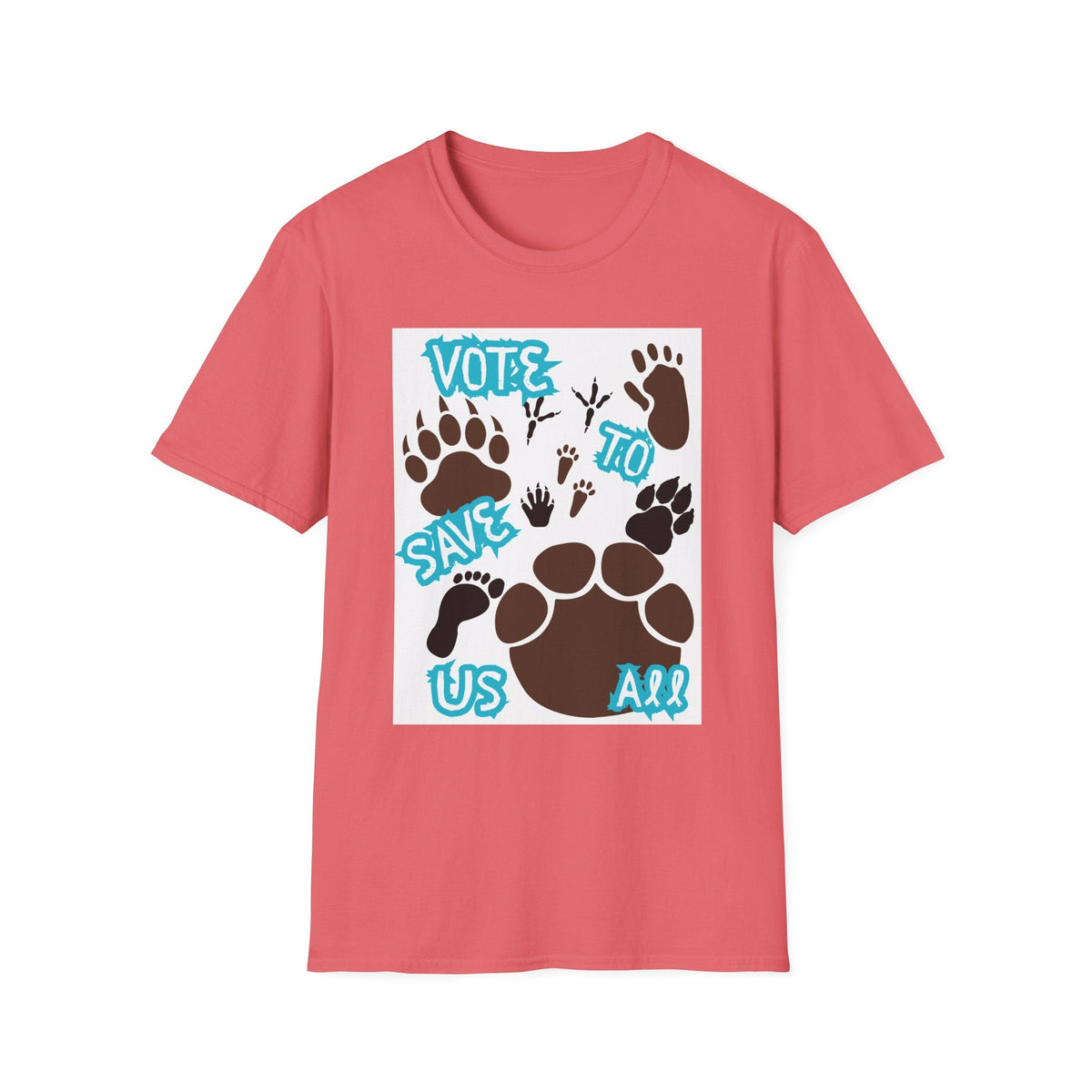 Save Us All Animal Paw Print Tee – Vote to Save Wildlife T-Shirt