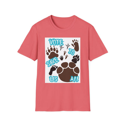 Save Us All Animal Paw Print Tee – Vote to Save Wildlife T-Shirt