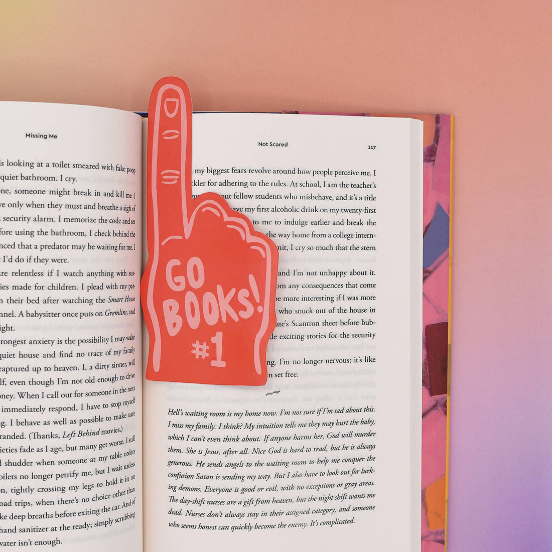Book with a foam finger-shaped &