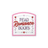 A decorative sign with a pink border and the text &