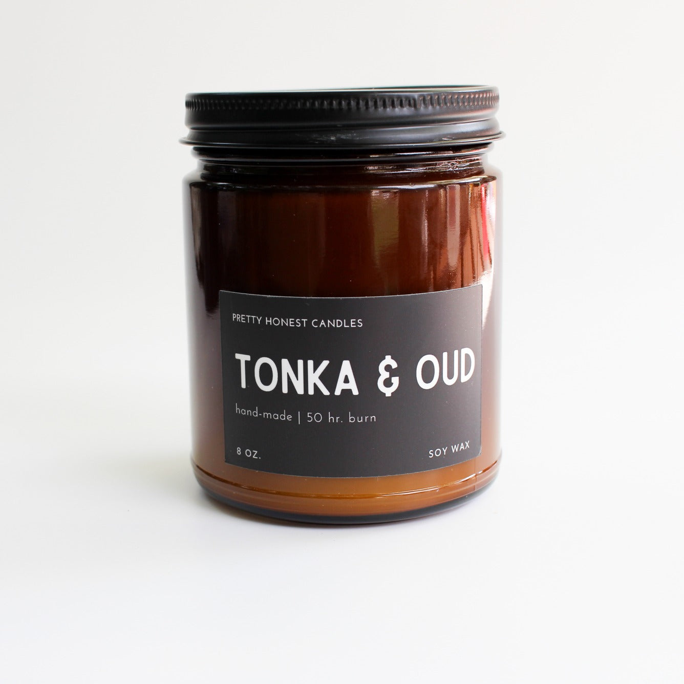 Tonka &amp; Oud Soy Candle - Pretty Honest Candles