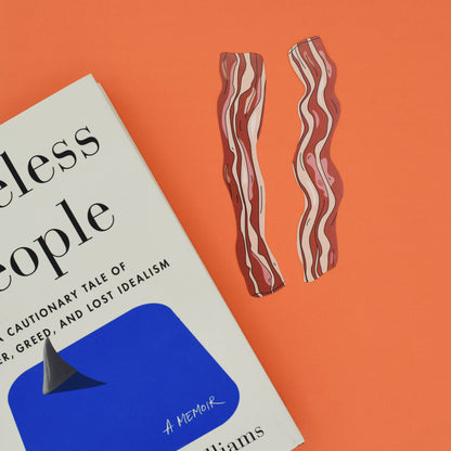 Bacon Die Cut Bookmarks | 2-Pack Funny Food Bookmarks