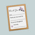 The image is a brown card with a white background, featuring a pair of purple skates and a snowflake design. The card has a message that reads "Thank you very much for" followed by "You are so thoughtful!" The skates and snowflake are placed at the top right corner of the card.