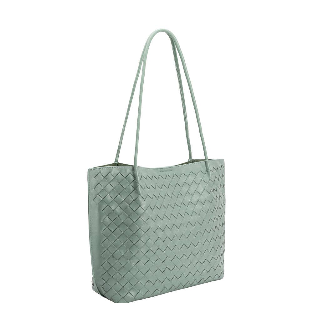 The Victoria Woven Tote- Sage
