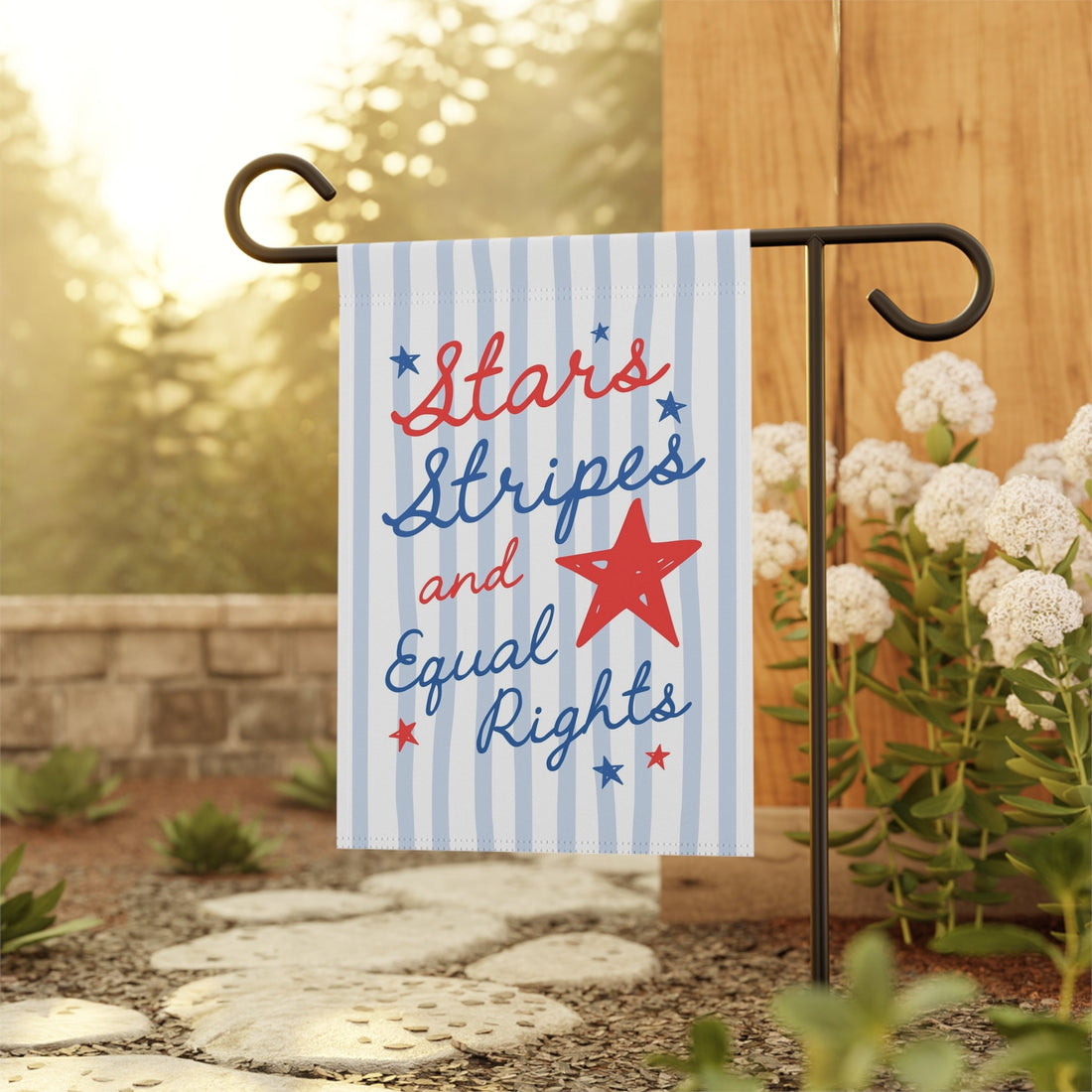 Stars Stripes and Equal Rights Garden Flag