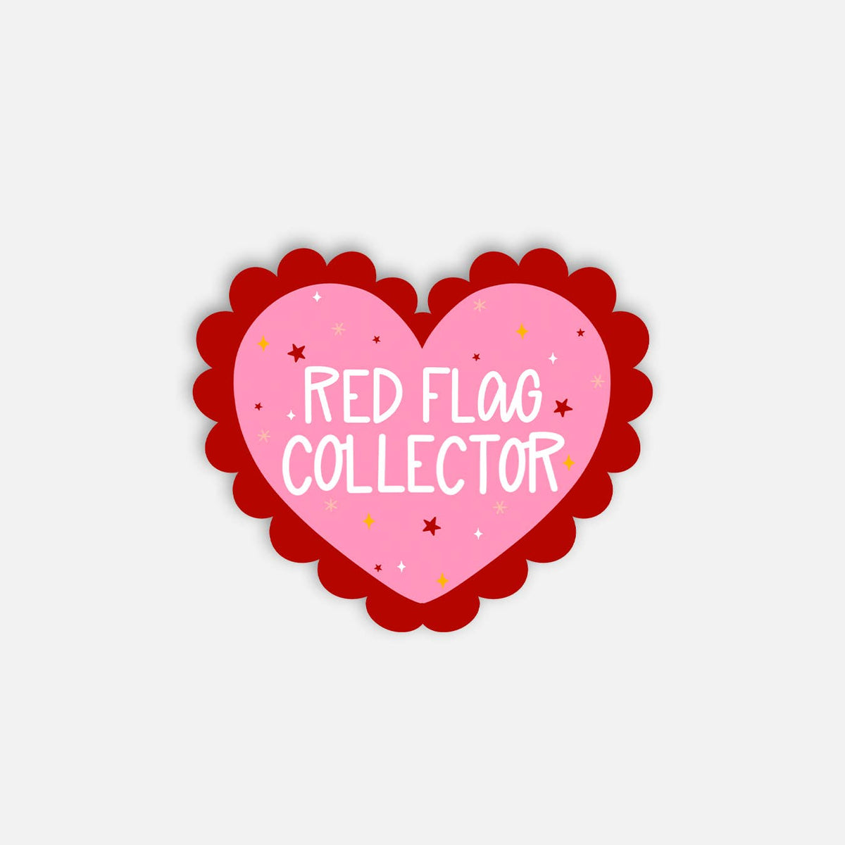 Red Flag Collector Heart Sticker | Romance Reader Sticker