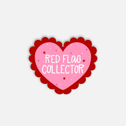 Red Flag Collector Heart Sticker | Romance Reader Sticker