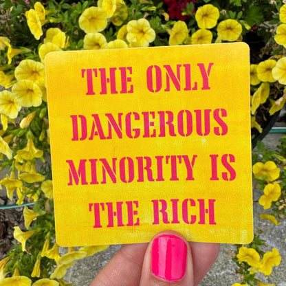 Yellow sign with pink text &