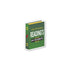 A die-cut sticker shaped like a green book with the text &