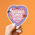 Heart-shaped sticker with &