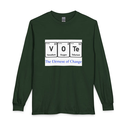 Vote Long Sleeve Tee — "The Element of Change" Political Graphic Shirt